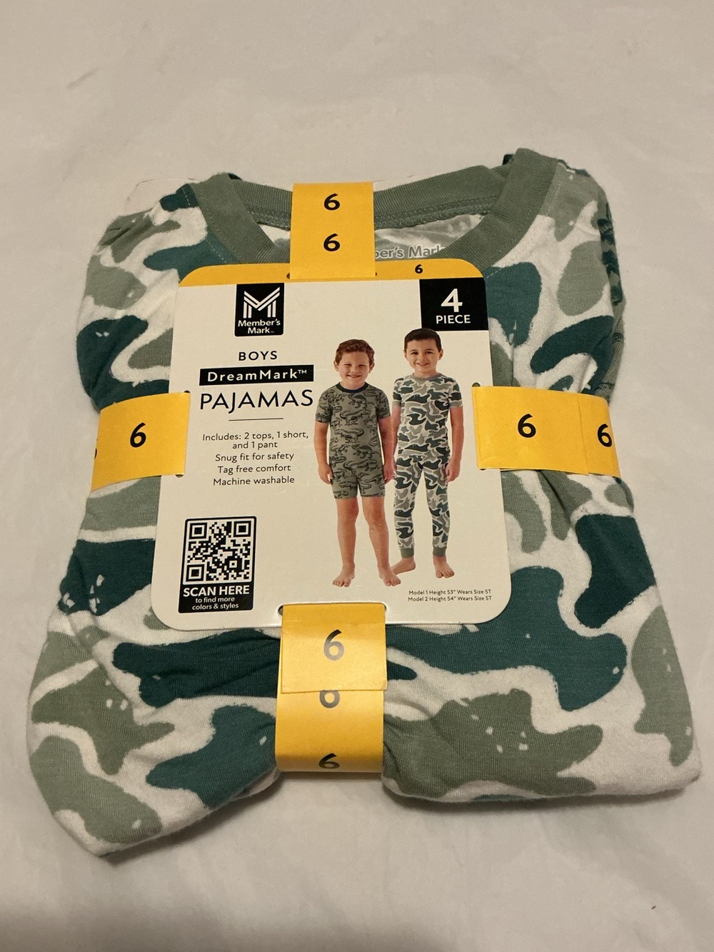 NWT Members Mark 4 price pajama set boy’s size 6